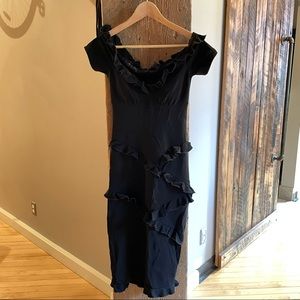 Black frills Nicole Miller dress